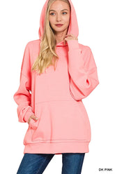 Oversized Scuba Hoodie with Kangaroo Pocket ZENANA